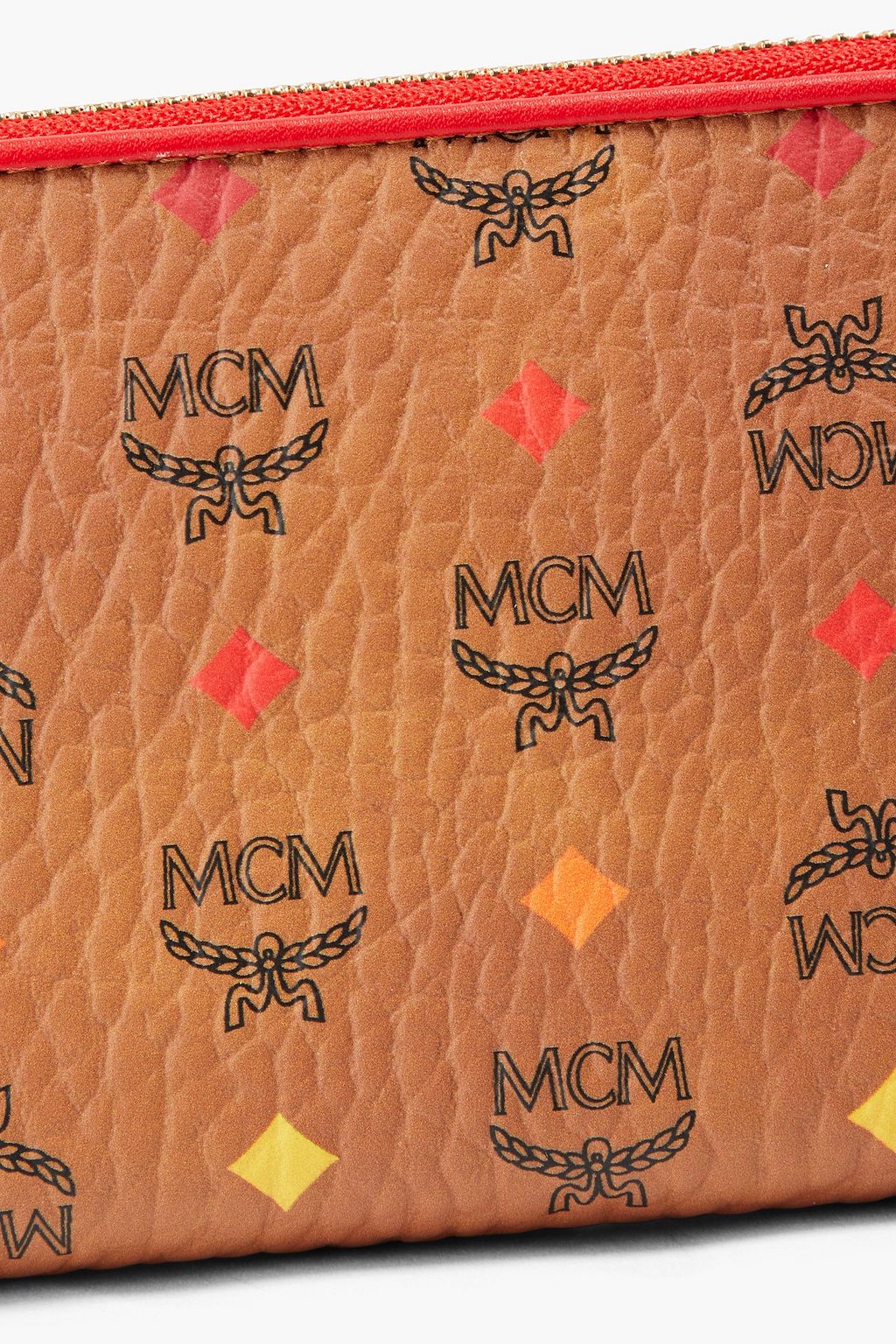 MCM Logo-print faux textured-leather wallet