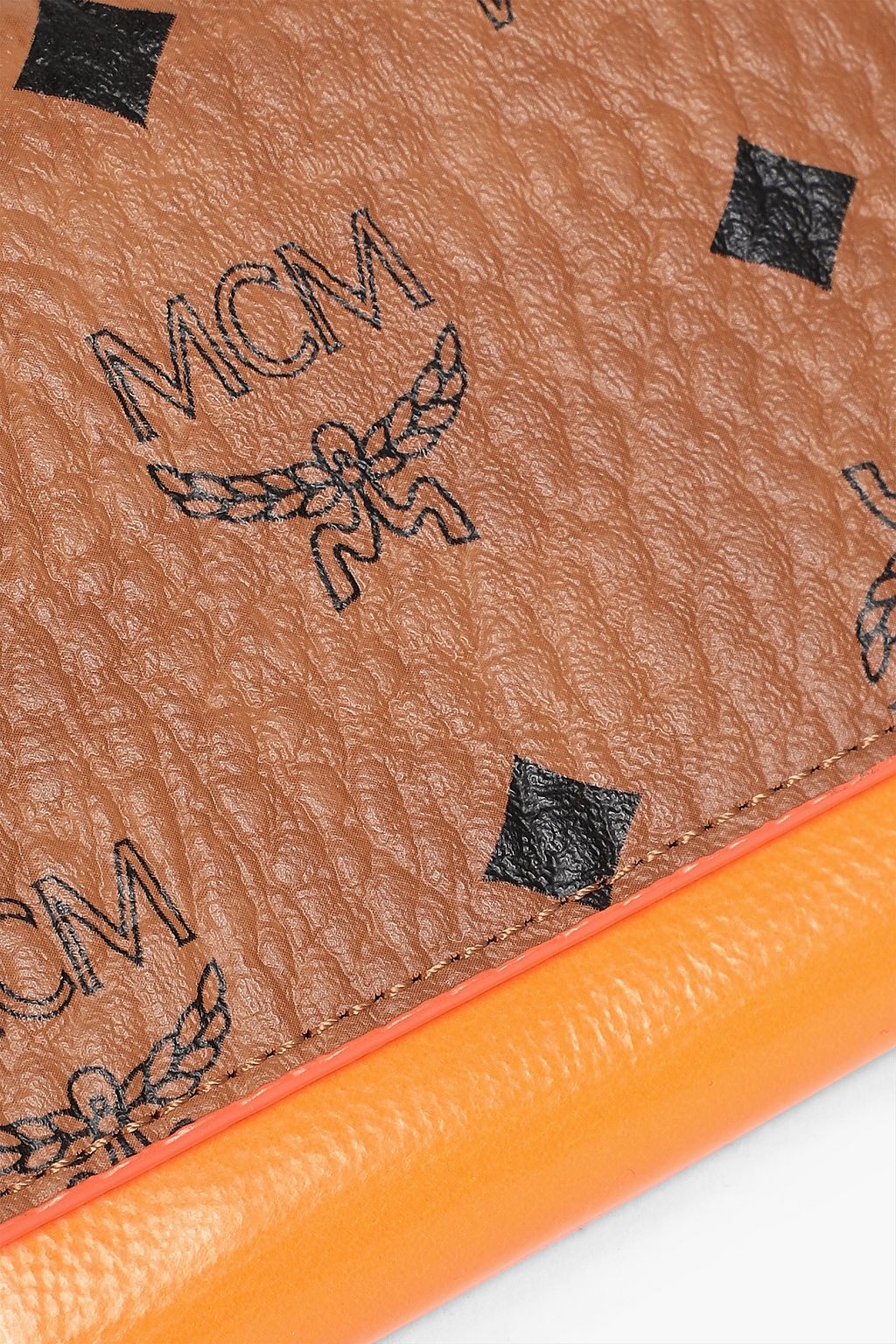 MCM Logo-print faux textured-leather wallet