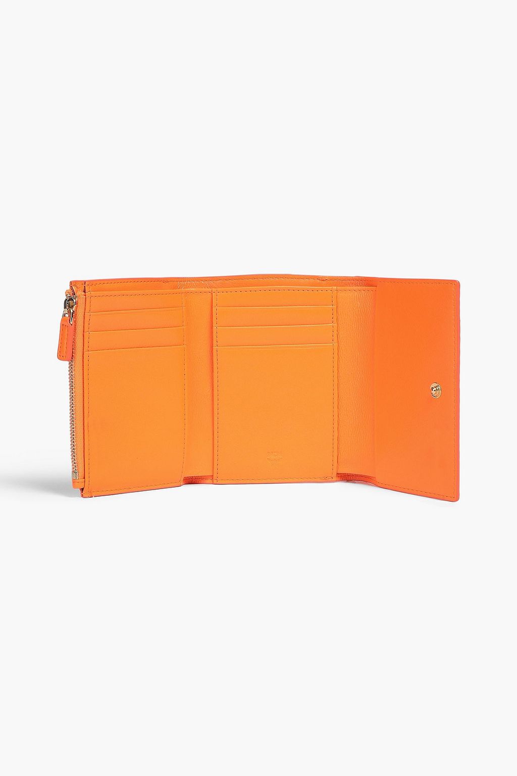 MCM Logo-print faux textured-leather wallet