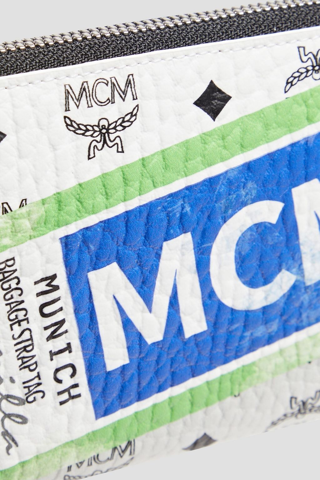 MCM Logo-print faux textured-leather wallet
