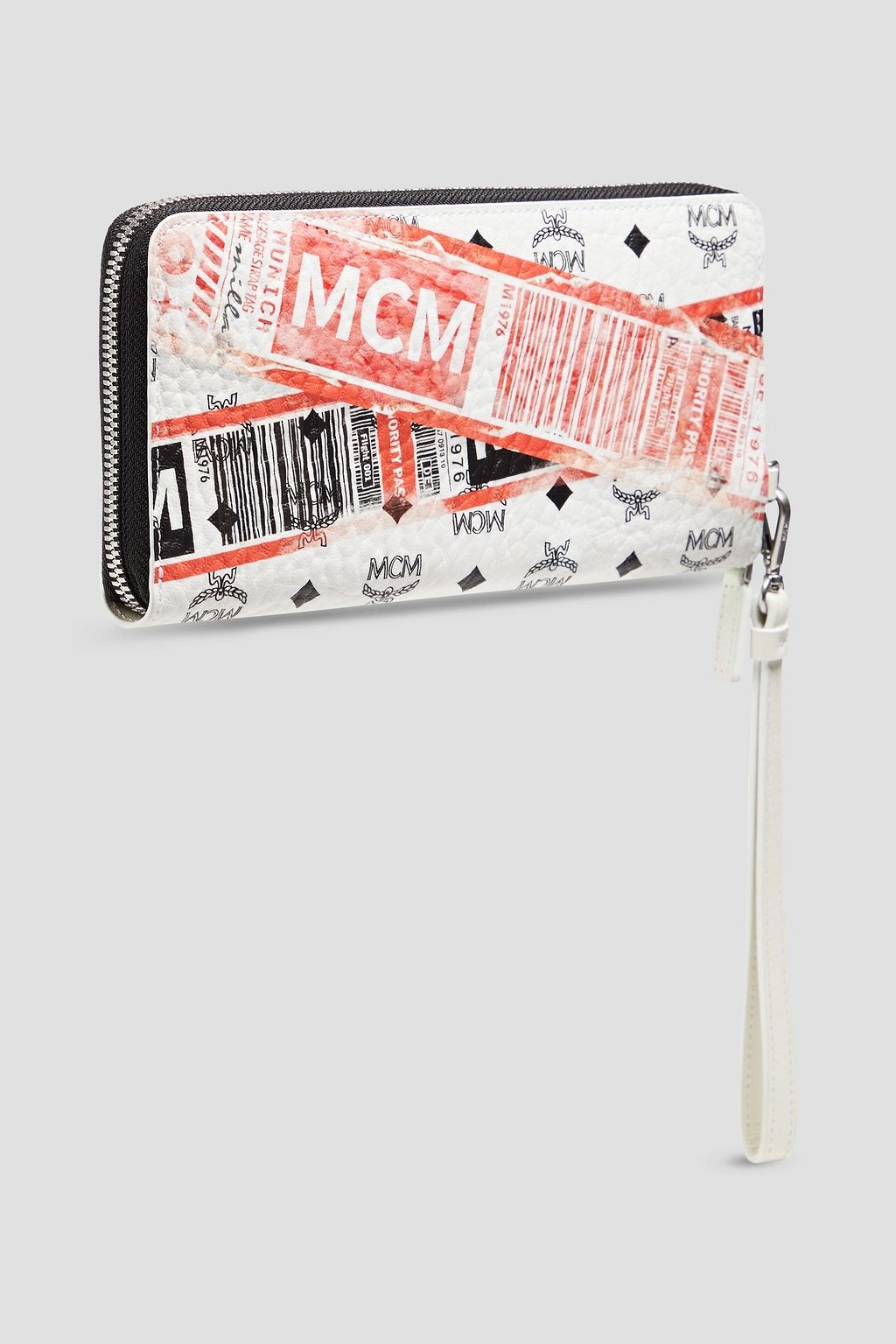 MCM Logo-print faux textured-leather wallet