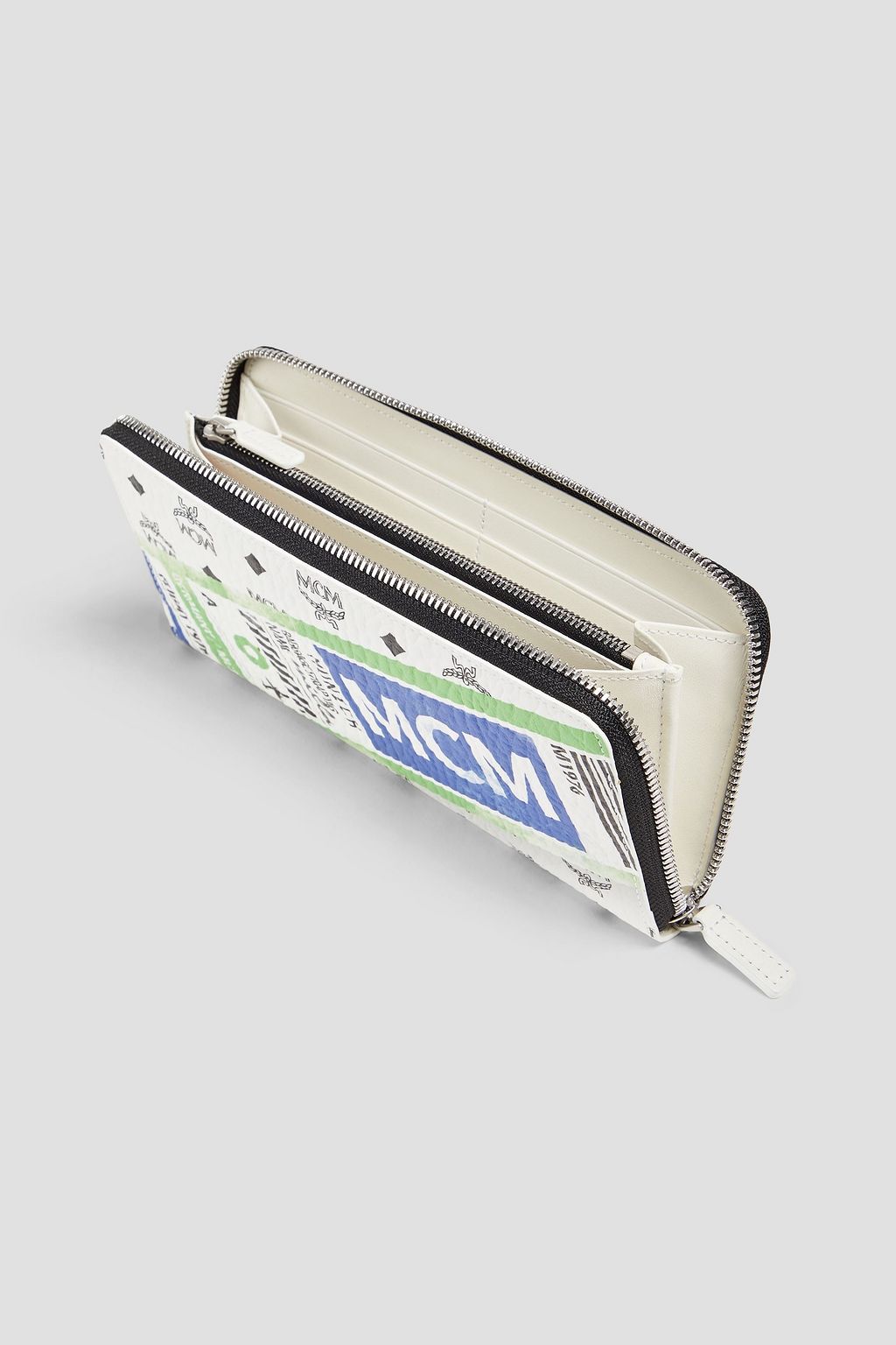 MCM Logo-print faux textured-leather wallet