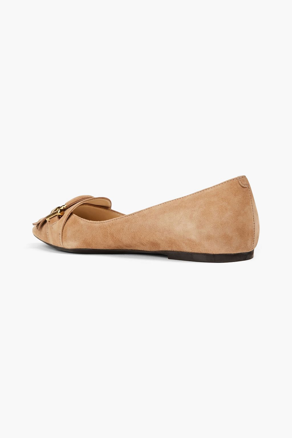 TOD'S T-Ring fringed suede point-toe flats