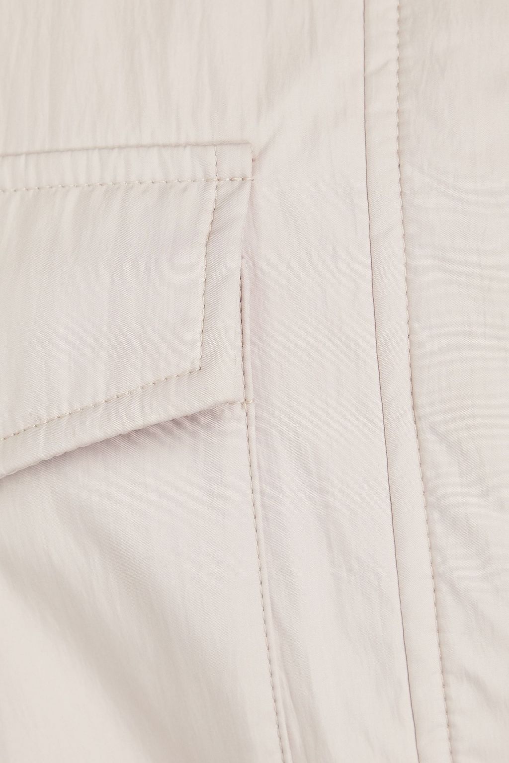 BRUNELLO CUCINELLI Bead-embellished belted shell hooded trench coat