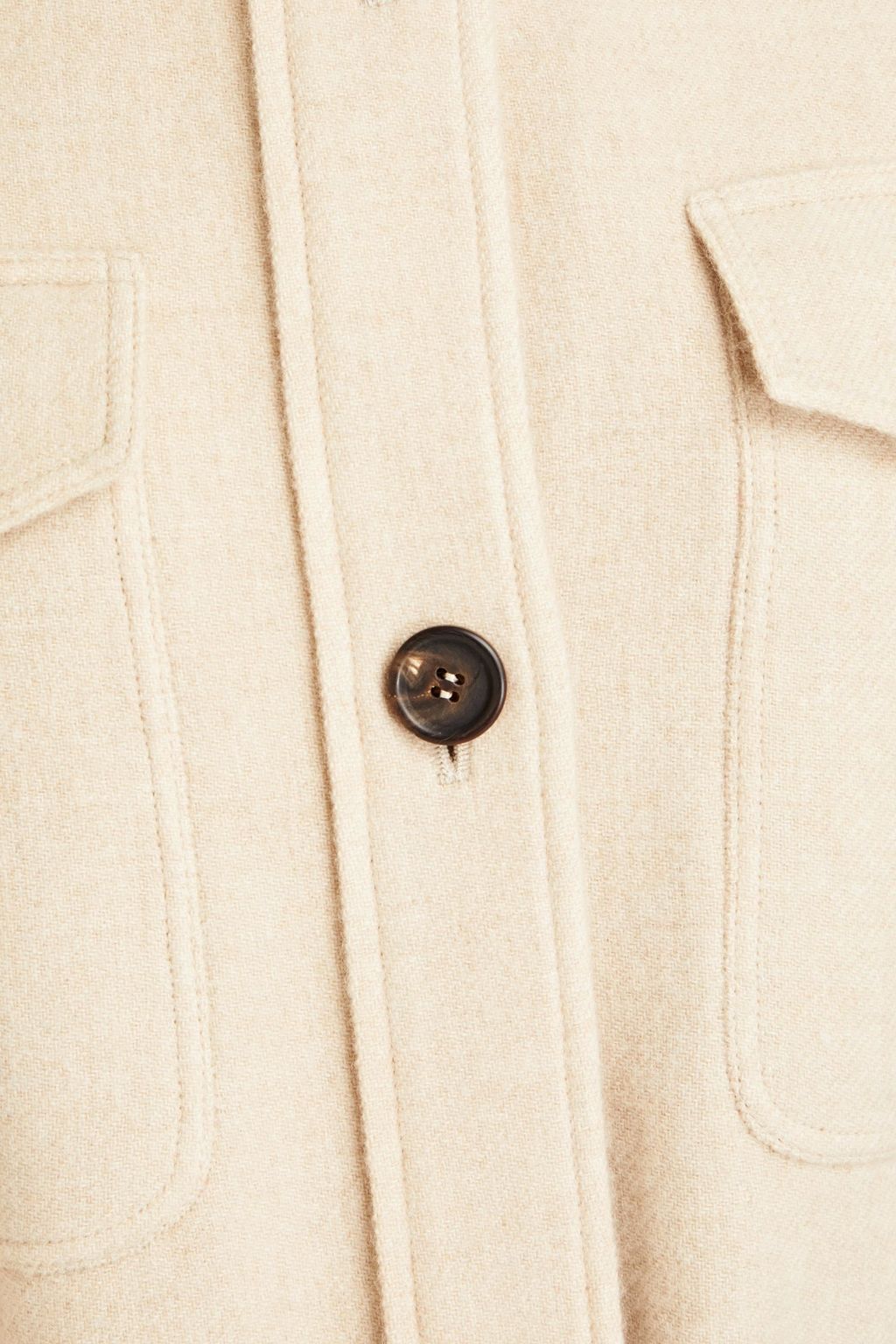 BRUNELLO CUCINELLI Belted embellished cashmere and cotton-blend felt coat