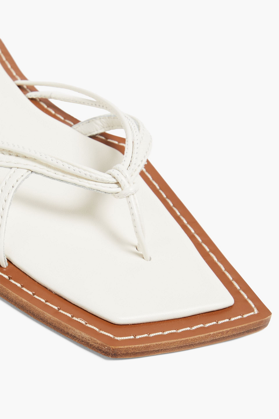 Shop Zimmermann Leather Sandals In Off-white