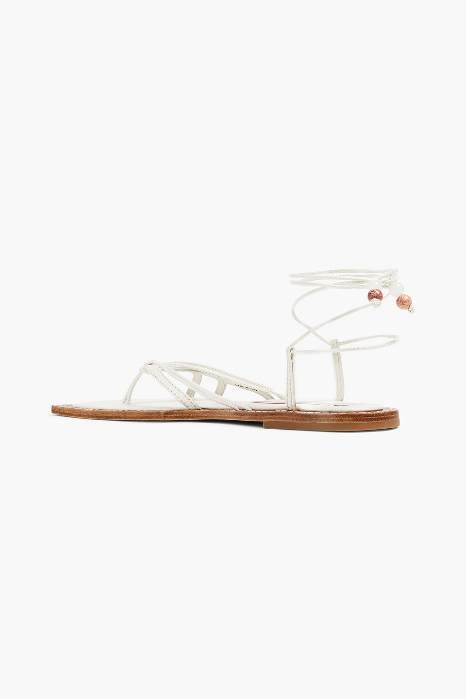 Shop Zimmermann Leather Sandals In Off-white