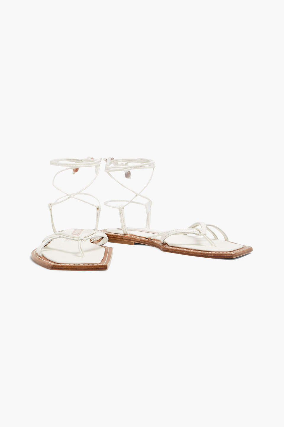 Shop Zimmermann Leather Sandals In Off-white