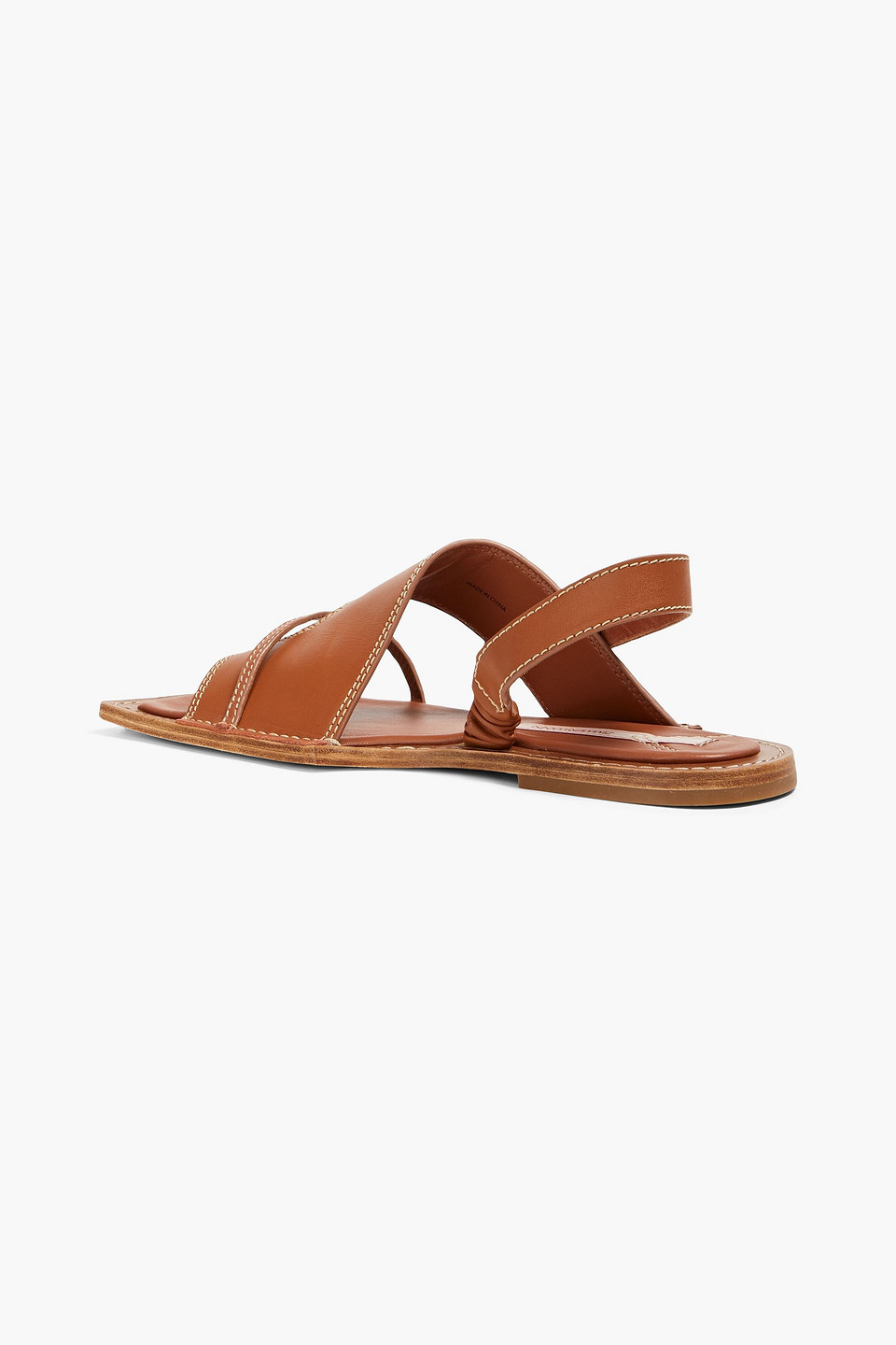 Shop Zimmermann Studded Leather Slingback Sandals In Tan