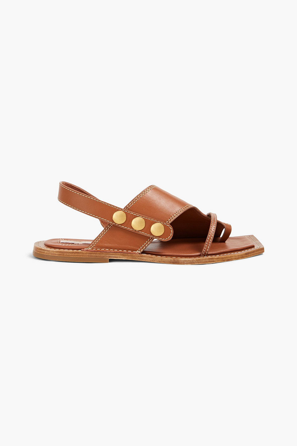 Zimmermann Studded Leather Slingback Sandals In Tan