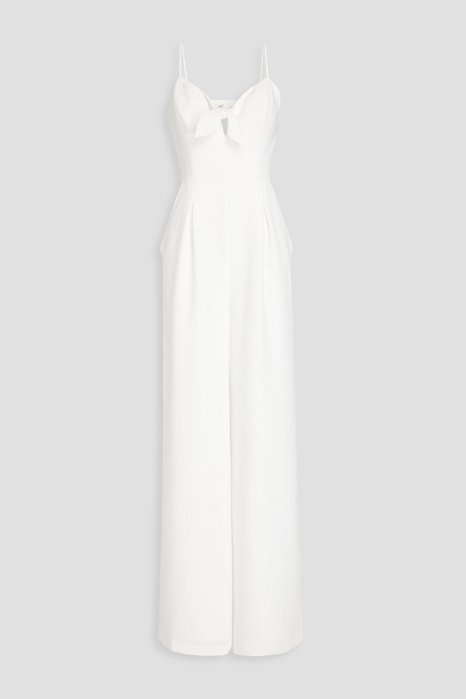 Catherine Deane Masa Knotted Pleated Crepe Wide-leg Jumpsuit In White