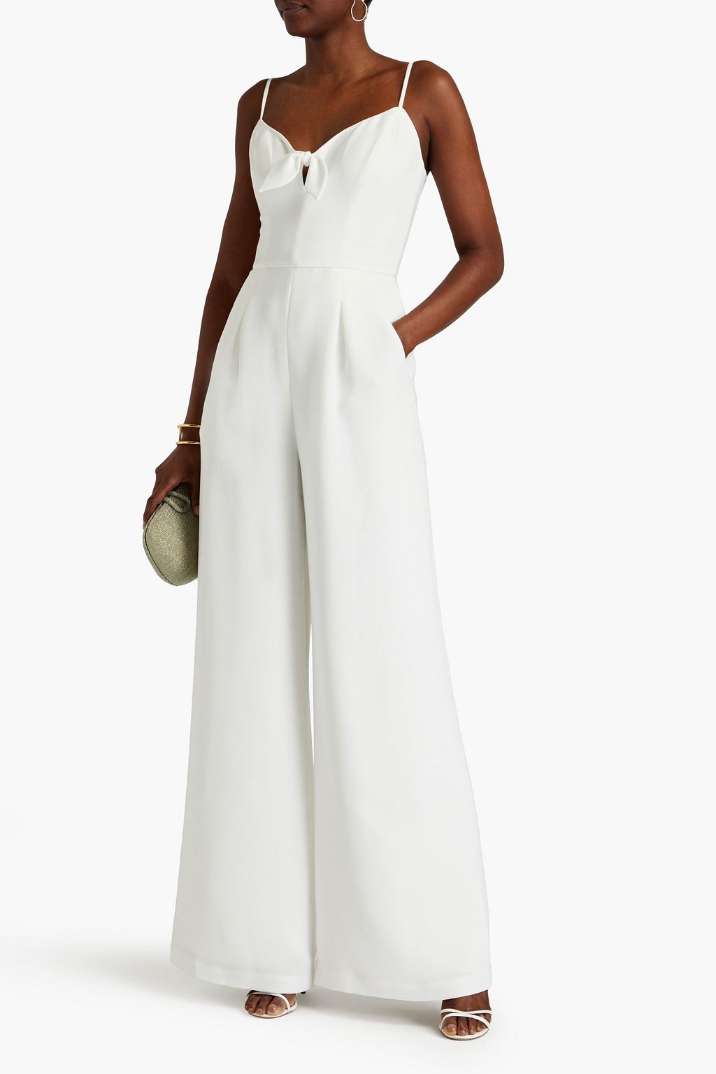 CATHERINE DEANE Masa knotted pleated crepe wide leg jumpsuit THE OUTNET