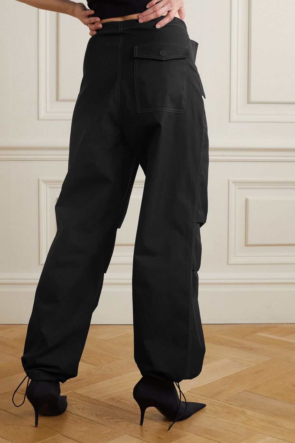 DION LEE Toggle Parachute cotton-blend twill straight-leg cargo pants
