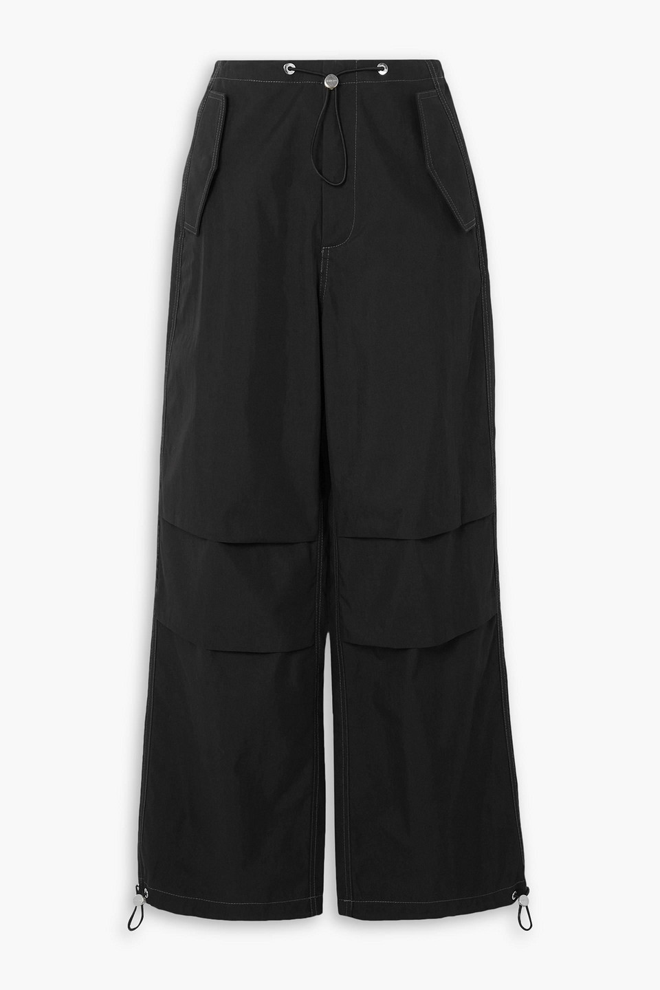 Dion Lee Toggle Parachute Cotton-blend Gabardine Straight-leg Cargo Pants In Black