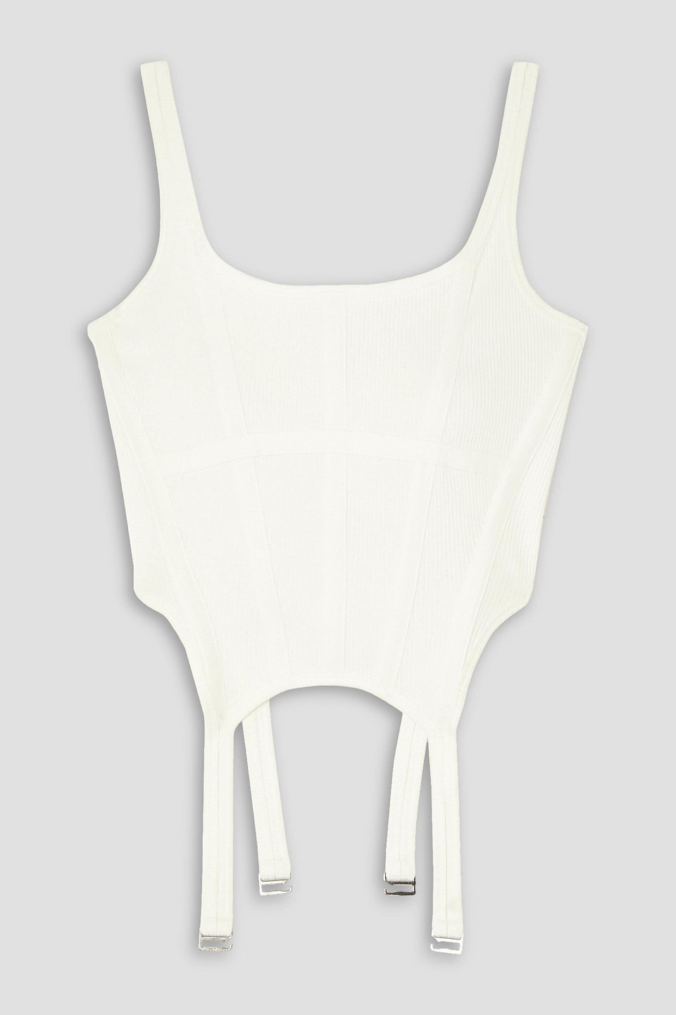 Dion Lee Ribbed Combat Corset Tank Top In Ivory
