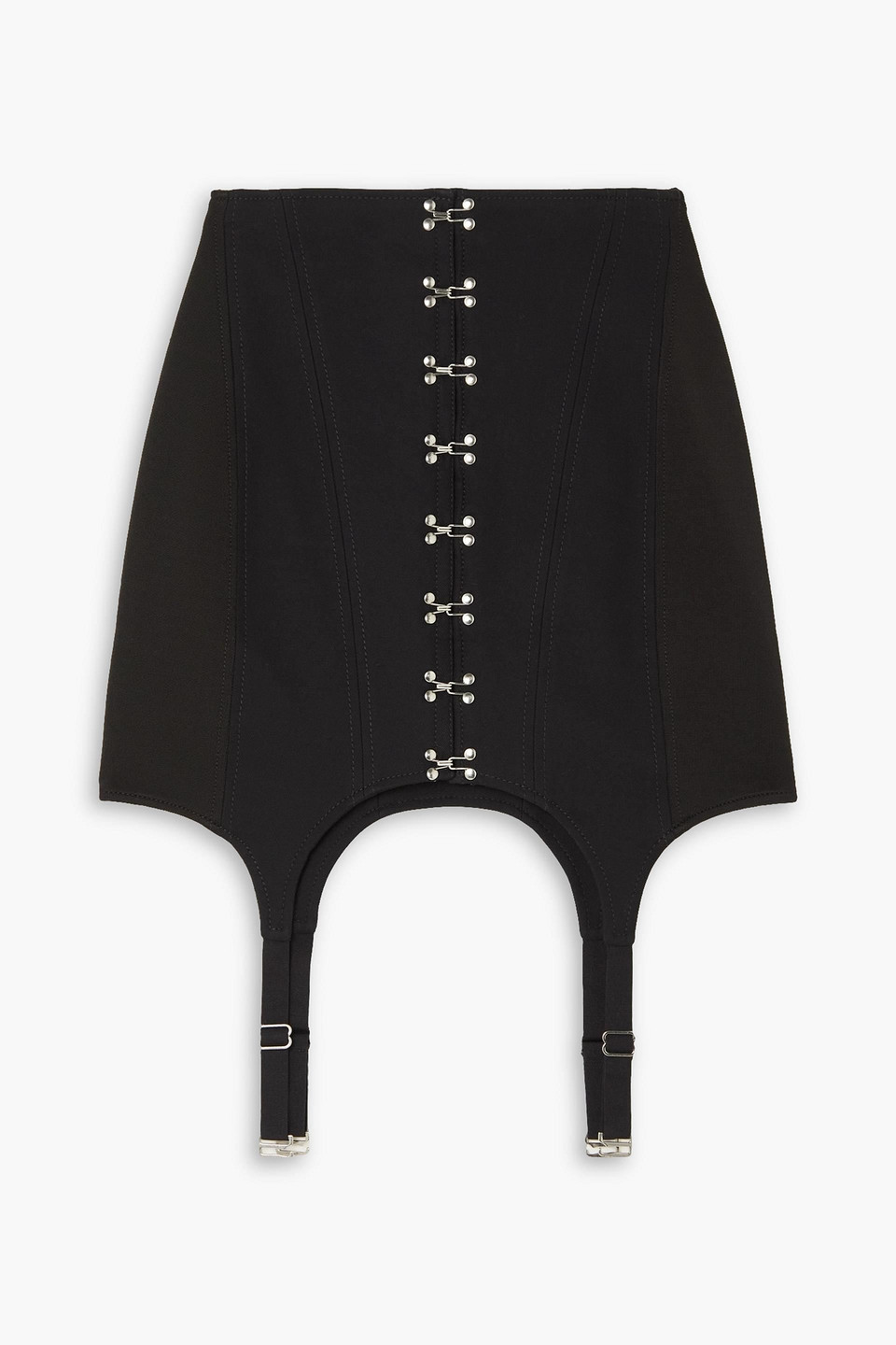 Shop Dion Lee Paneled Stretch-cotton Jersey Mini Skirt In Black