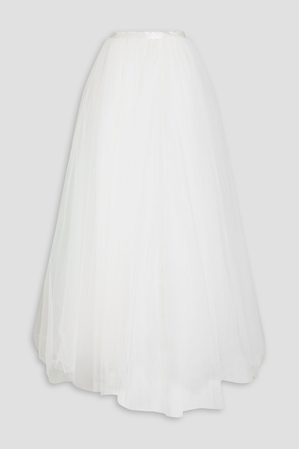 Delphi satin-trimmed tulle maxi skirt