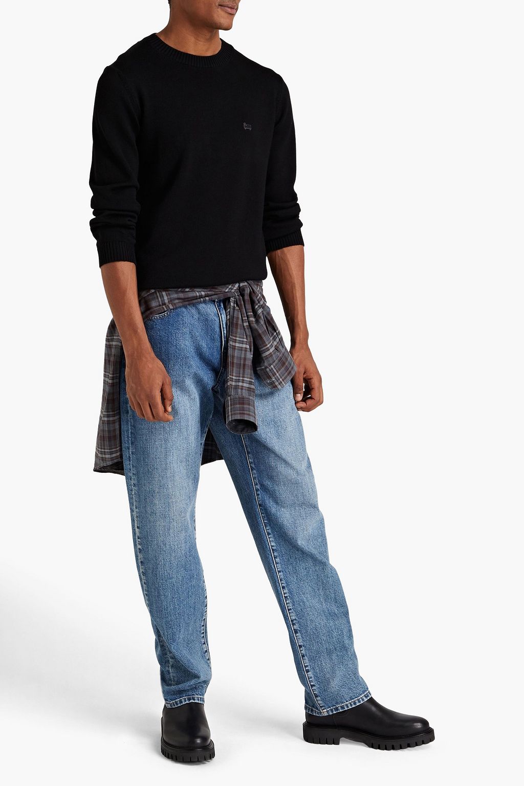 WOOLRICH Appliquéd mélange wool sweater