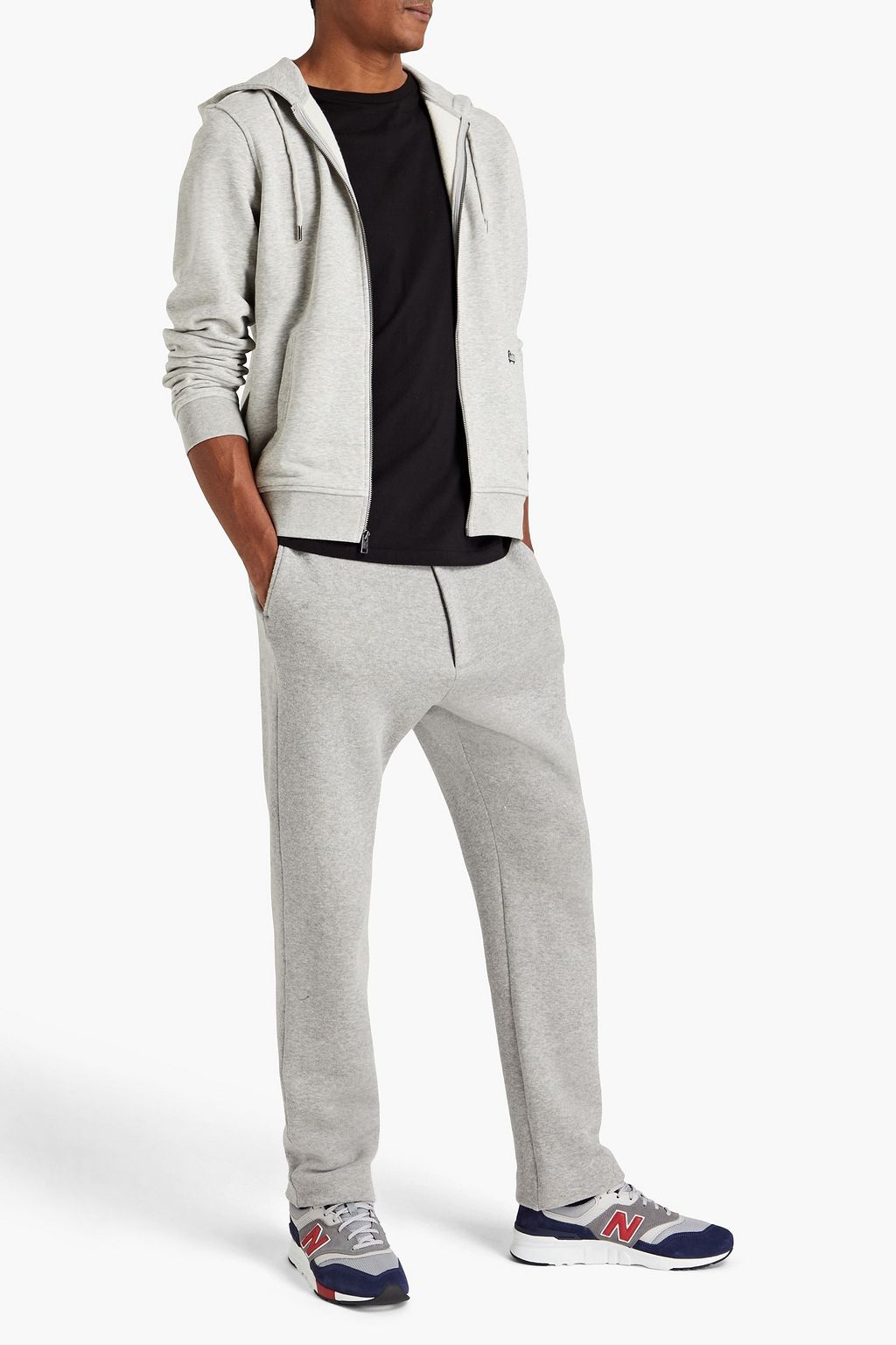 WOOLRICH Embroidered French cotton-blend terry zip-up hoodie