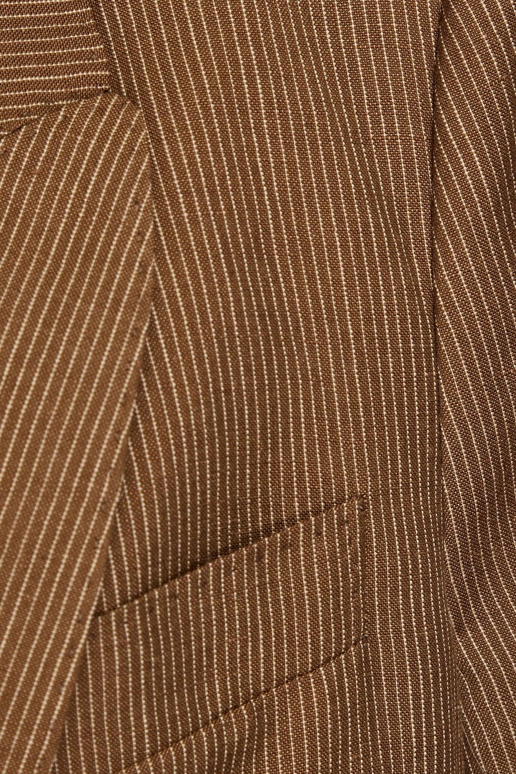 BRUNELLO CUCINELLI Double-breasted pinstriped wool and silk-blend blazer