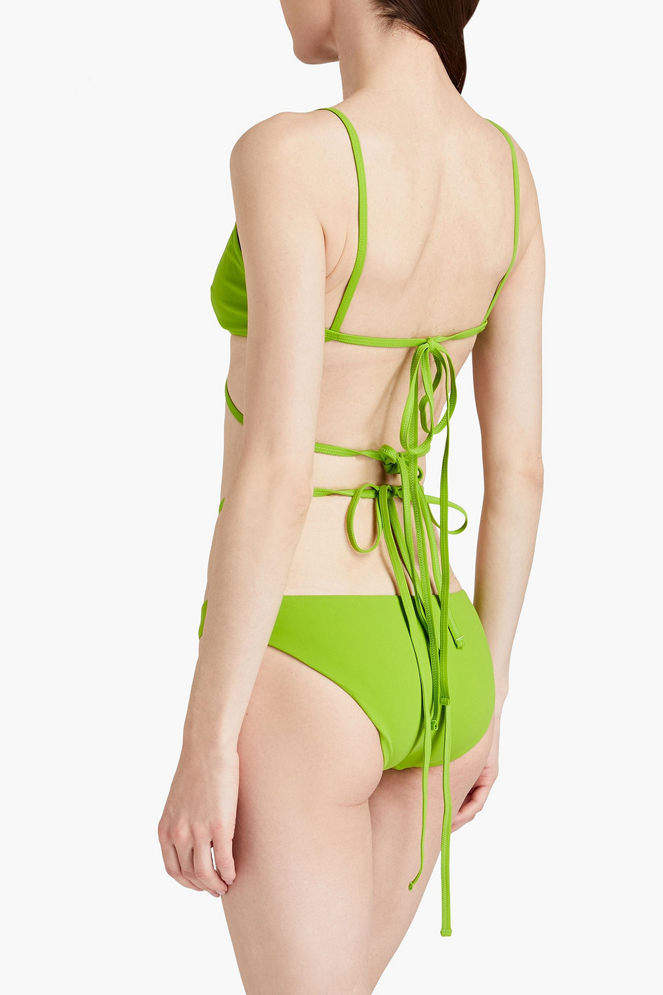  Christopher Esber - Looped Tie Triangel-bikini-oberteil - Grün - Uk 4 