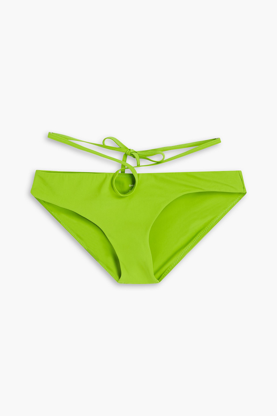 Christopher Esber Looped Tie Cutout Low-rise Bikini Briefs In Bright Green