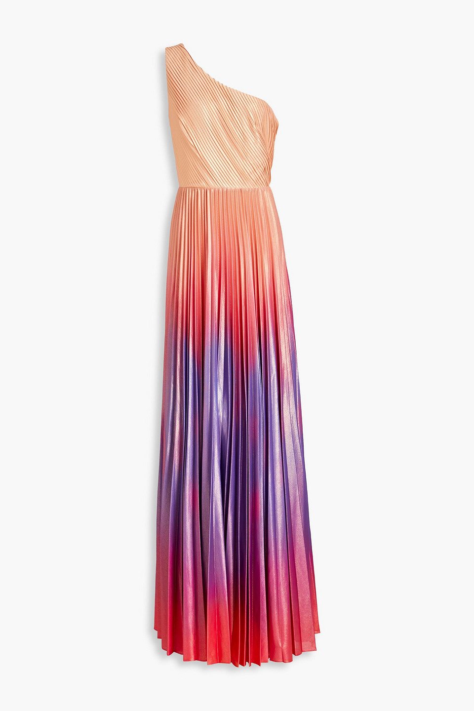 open lace back dress Metallic Lame Pleated Gown main image 1