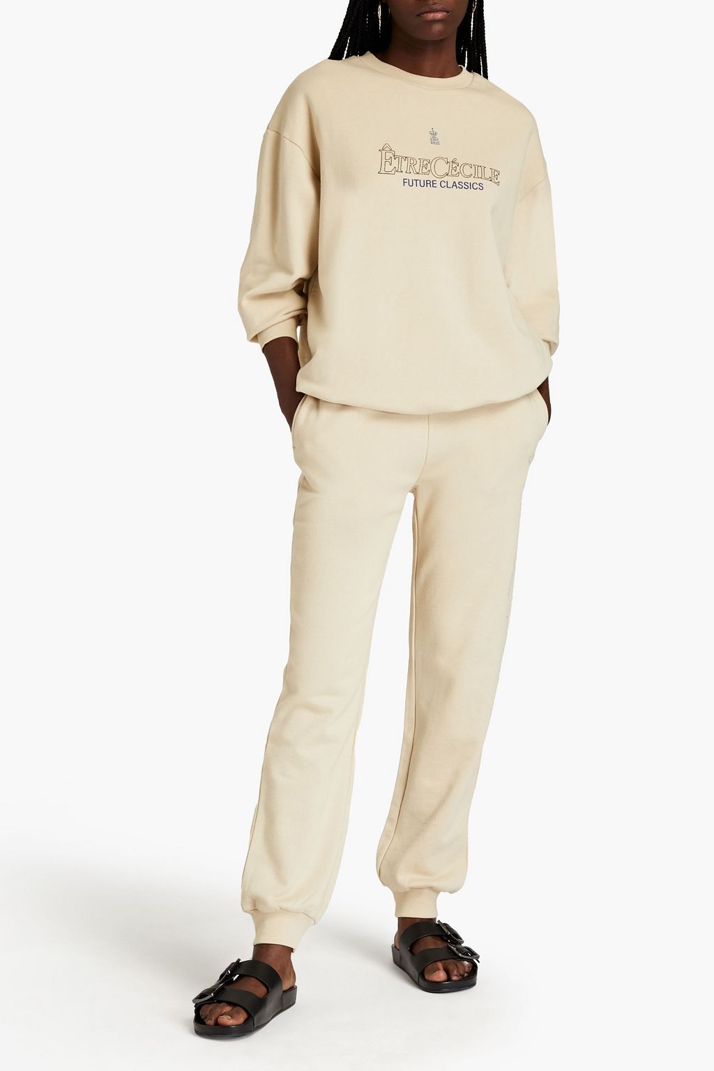 ÊTRE CÉCILE French cotton-terry track pants