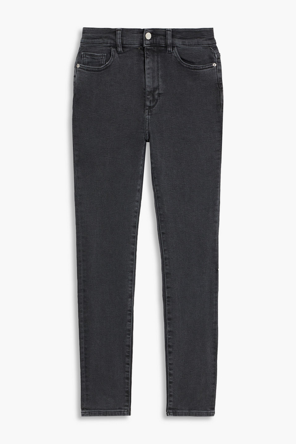 Dl1961 Farrow Mid-rise Skinny Jeans In Charcoal