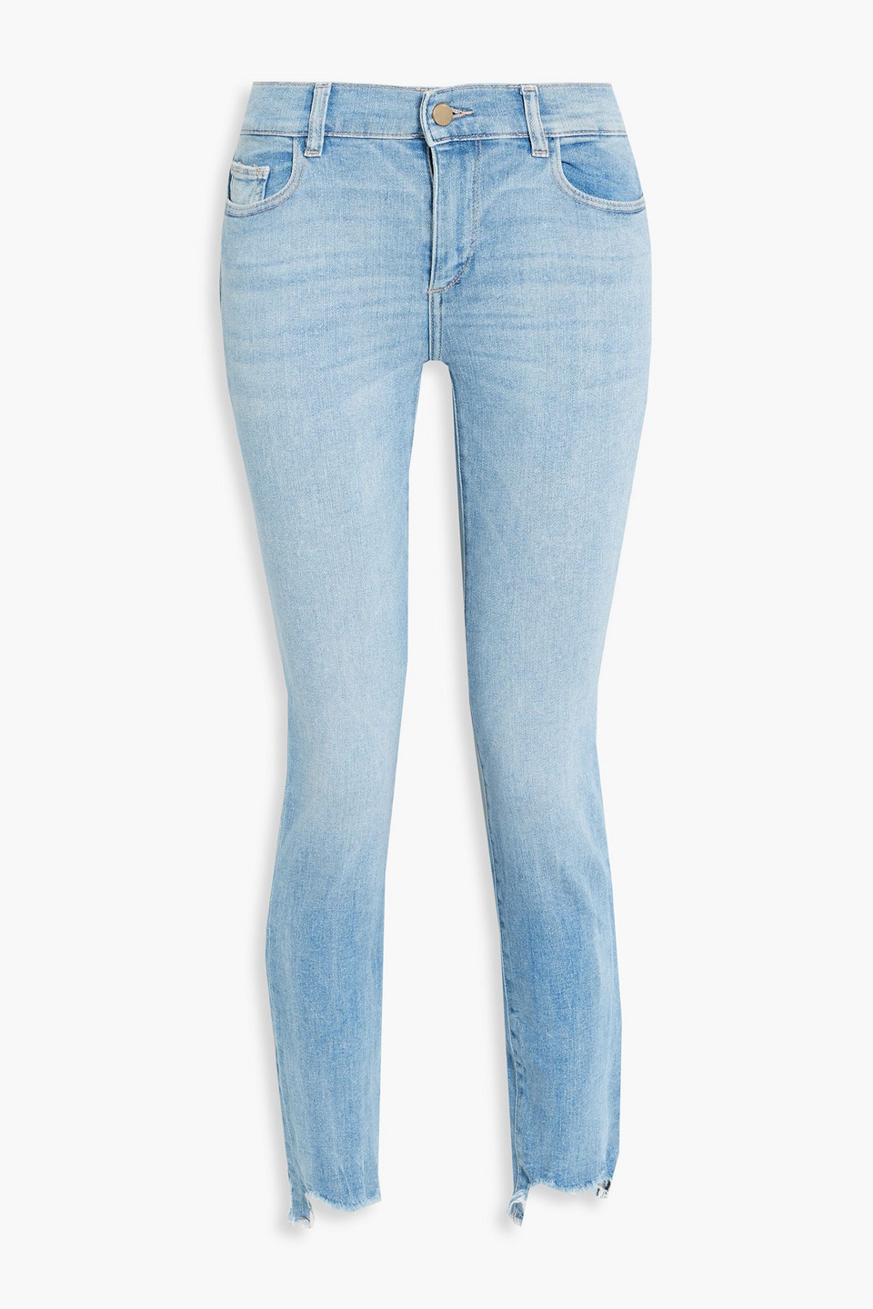 Dl1961 Florence Cropped Mid-rise Skinny Jeans In Light Denim