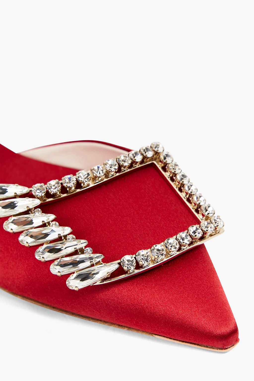 ROGER VIVIER Embellished satin point-toe flats