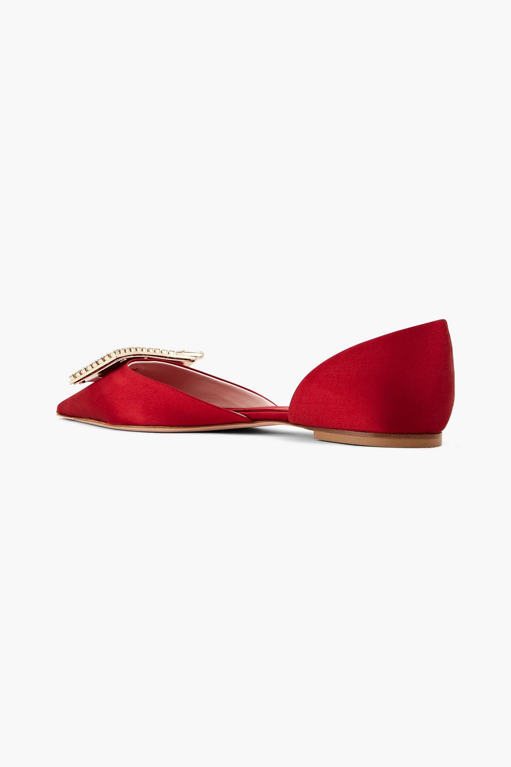 ROGER VIVIER Embellished satin point-toe flats