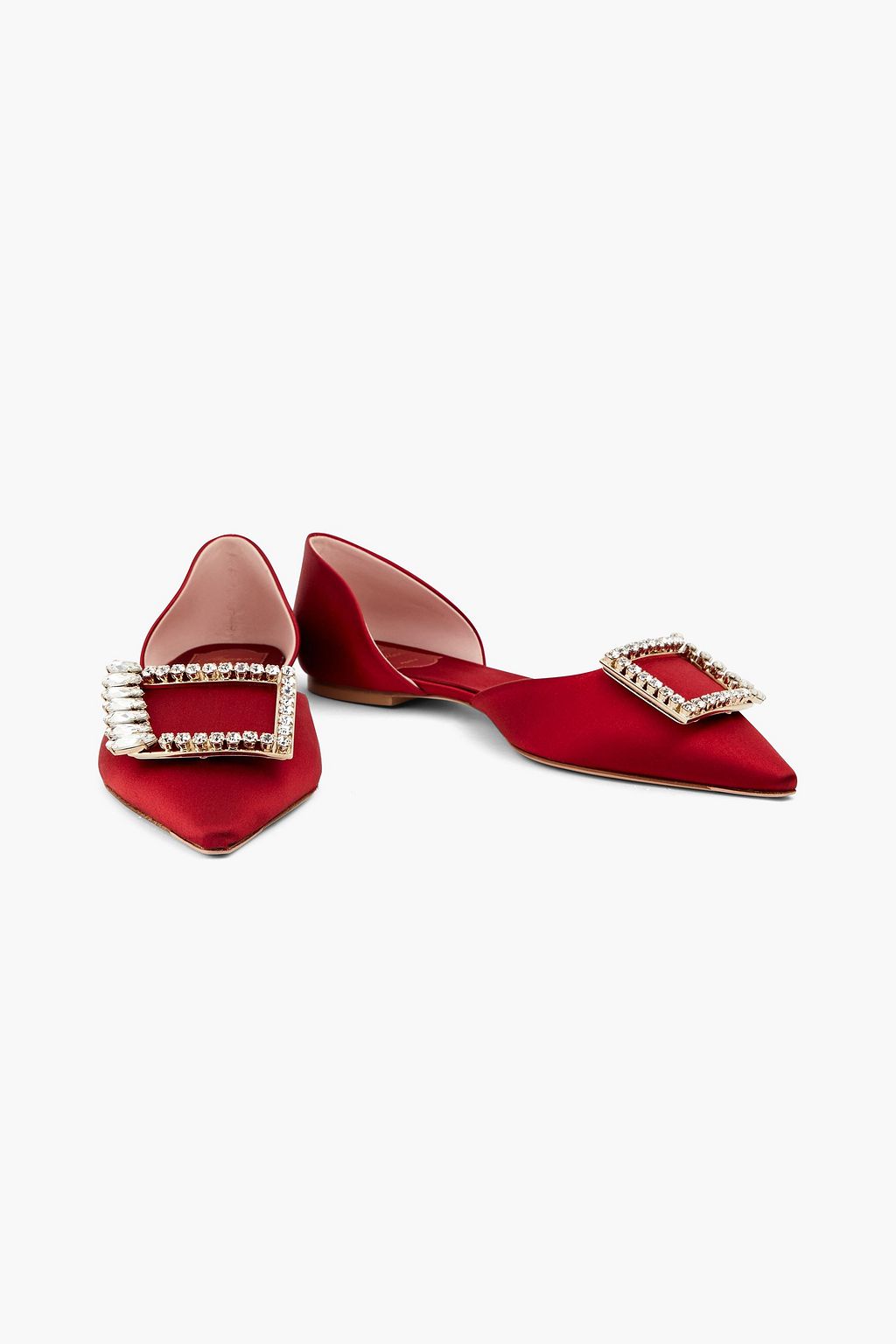 ROGER VIVIER Embellished satin point-toe flats