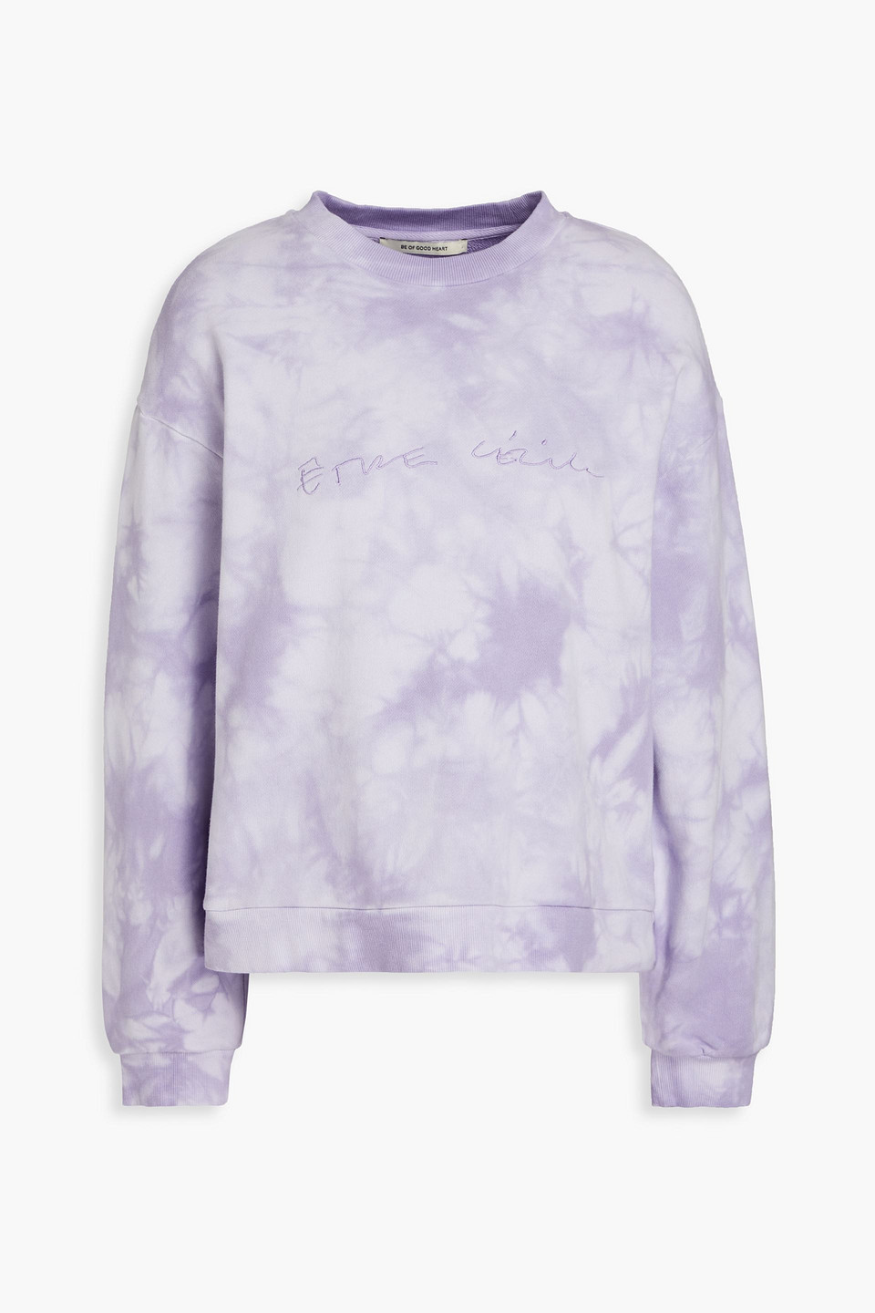 Etre Cecile Embroidered Tie-dyed French Cotton-terry Sweatshirt In Lavender