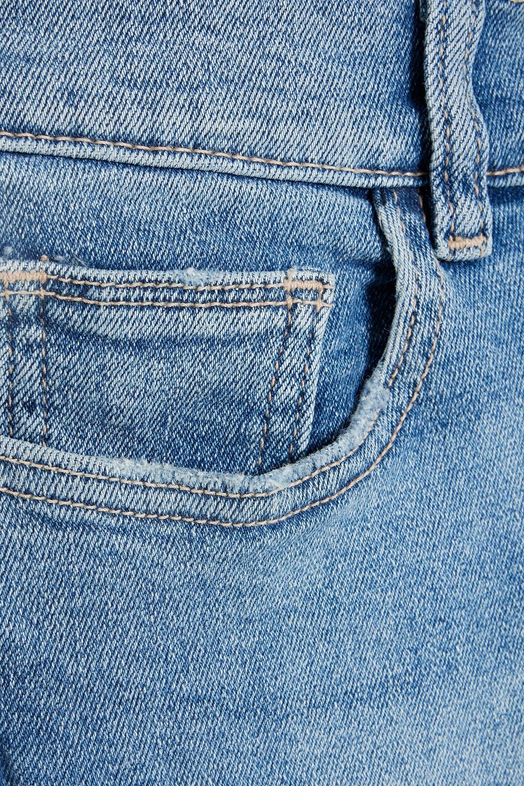 DL1961 Mara cropped distressed mid-rise slim-leg jeans