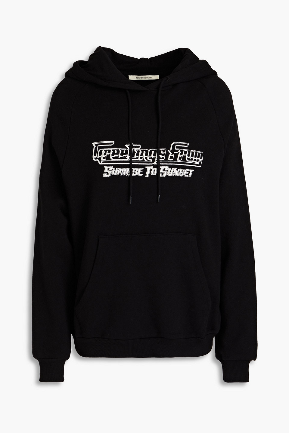 Être Cécile Embroidered French cotton-terry hoodie