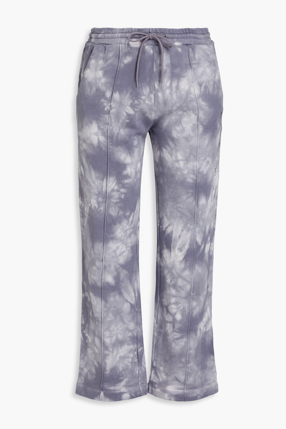 Tie-dyed French cotton-terry track pants