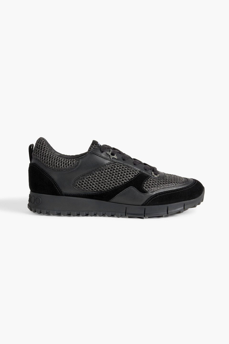 Jimmy Choo Java Mesh And Leather Sneakers In Black ModeSens