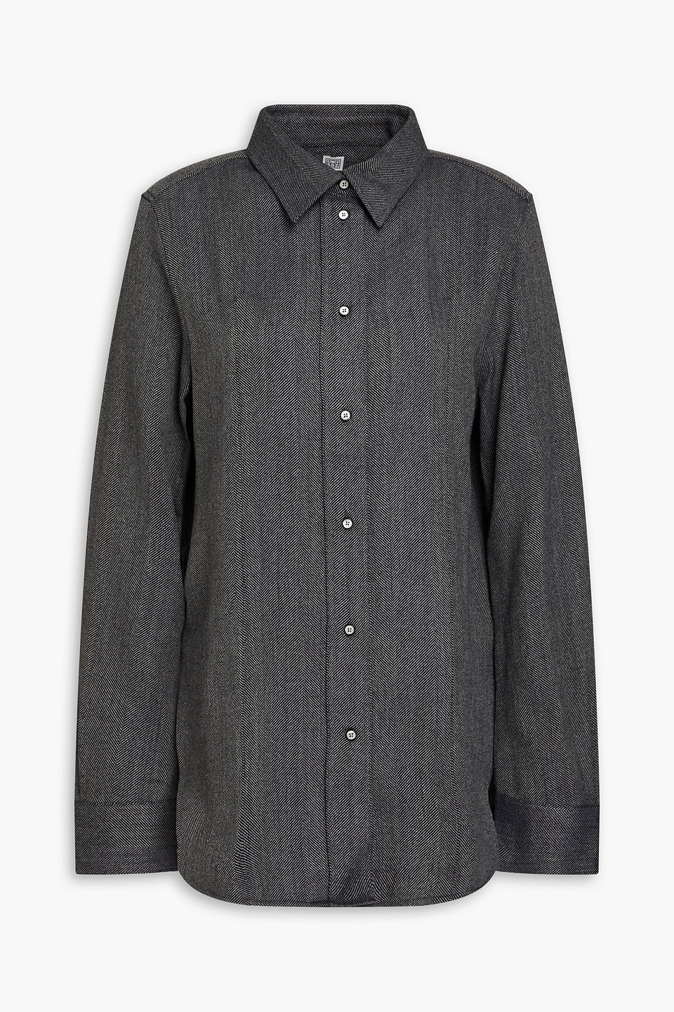 Totême Herringbone Wool-blend Shirt In Anthracite