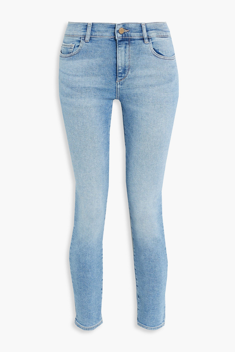 dl1961 - florence cropped mid-rise skinny jeans - blue - 24