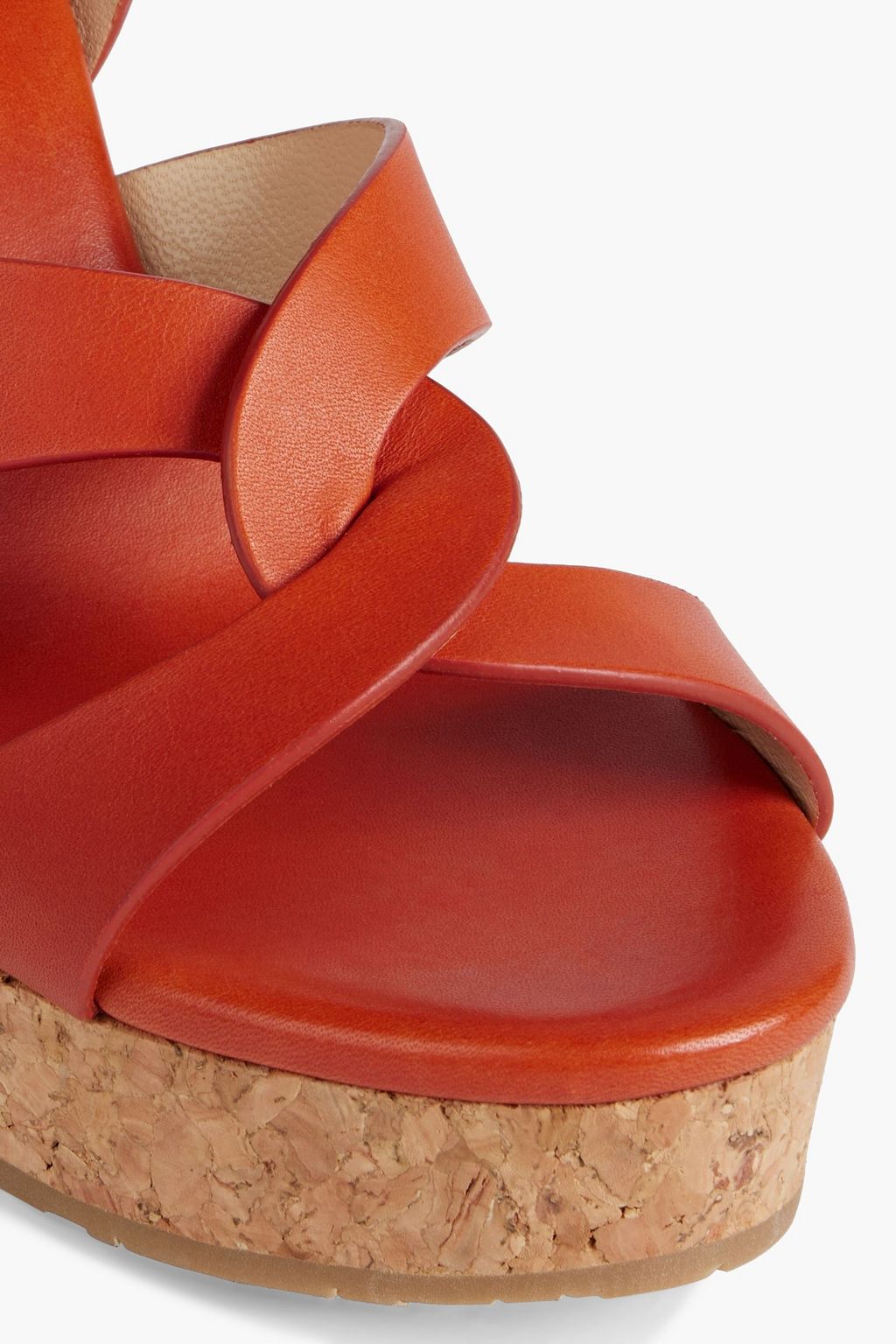 JIMMY CHOO Aleili 100  leather wedge sandals