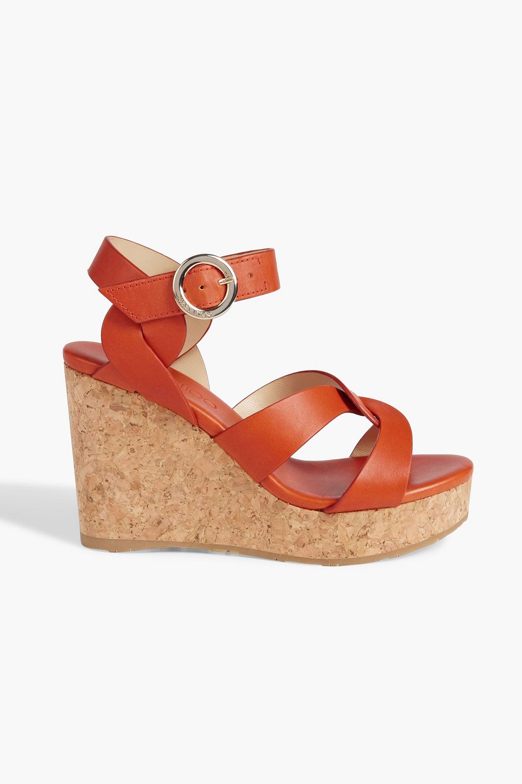JIMMY CHOO Aleili 100 leather wedge sandals THE OUTNET