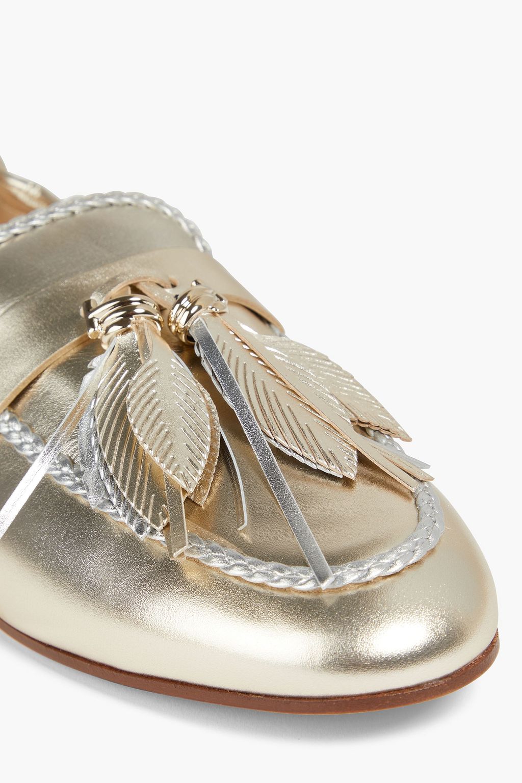 TOD'S Gommino Loafers aus Metallic-Leder mit Verzierung