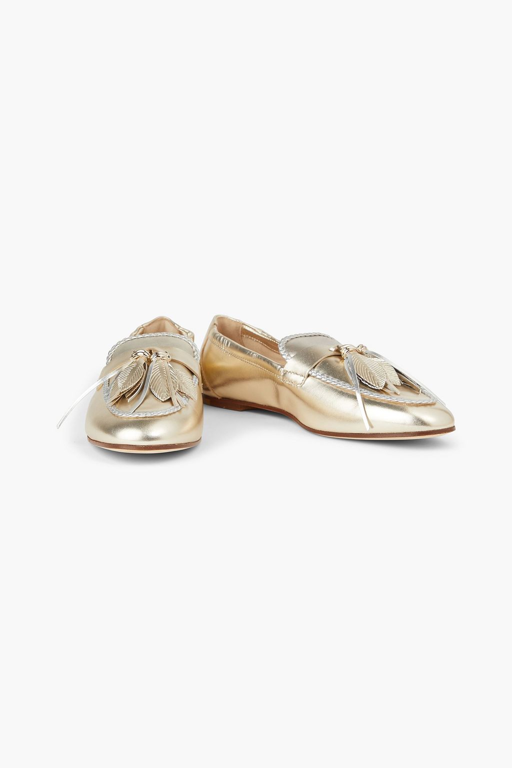 TOD'S Gommino Loafers aus Metallic-Leder mit Verzierung