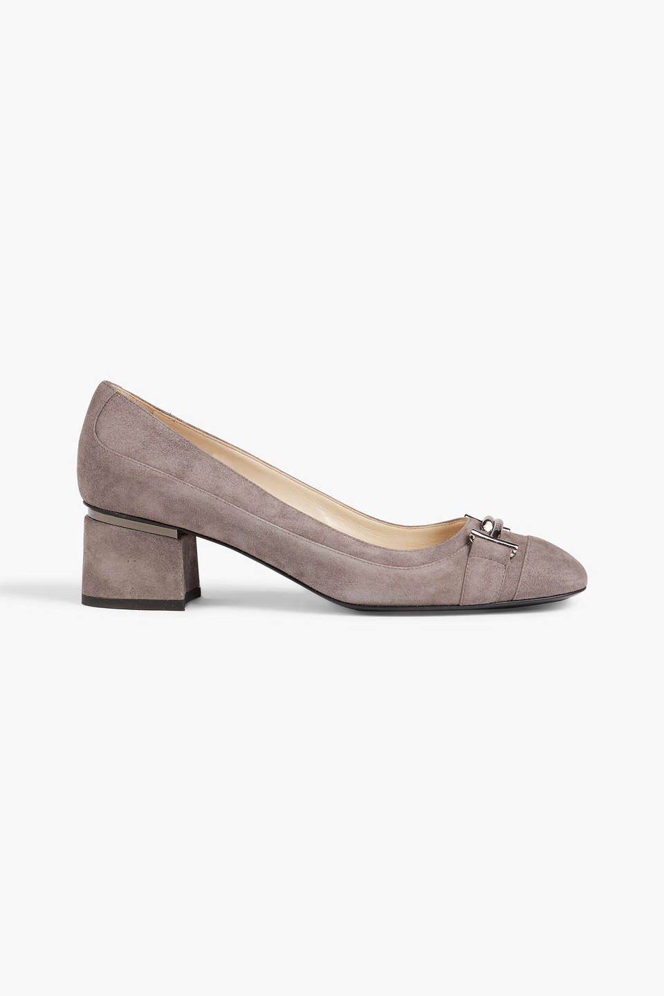 Tod's Double T Suede Pumps In Mushroom