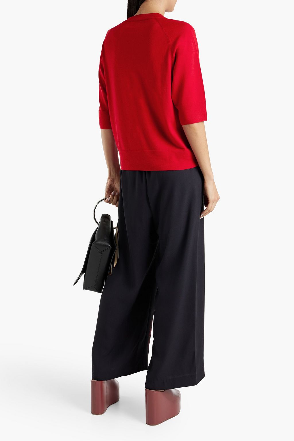 DRIES VAN NOTEN Printed crepe wide-leg pants