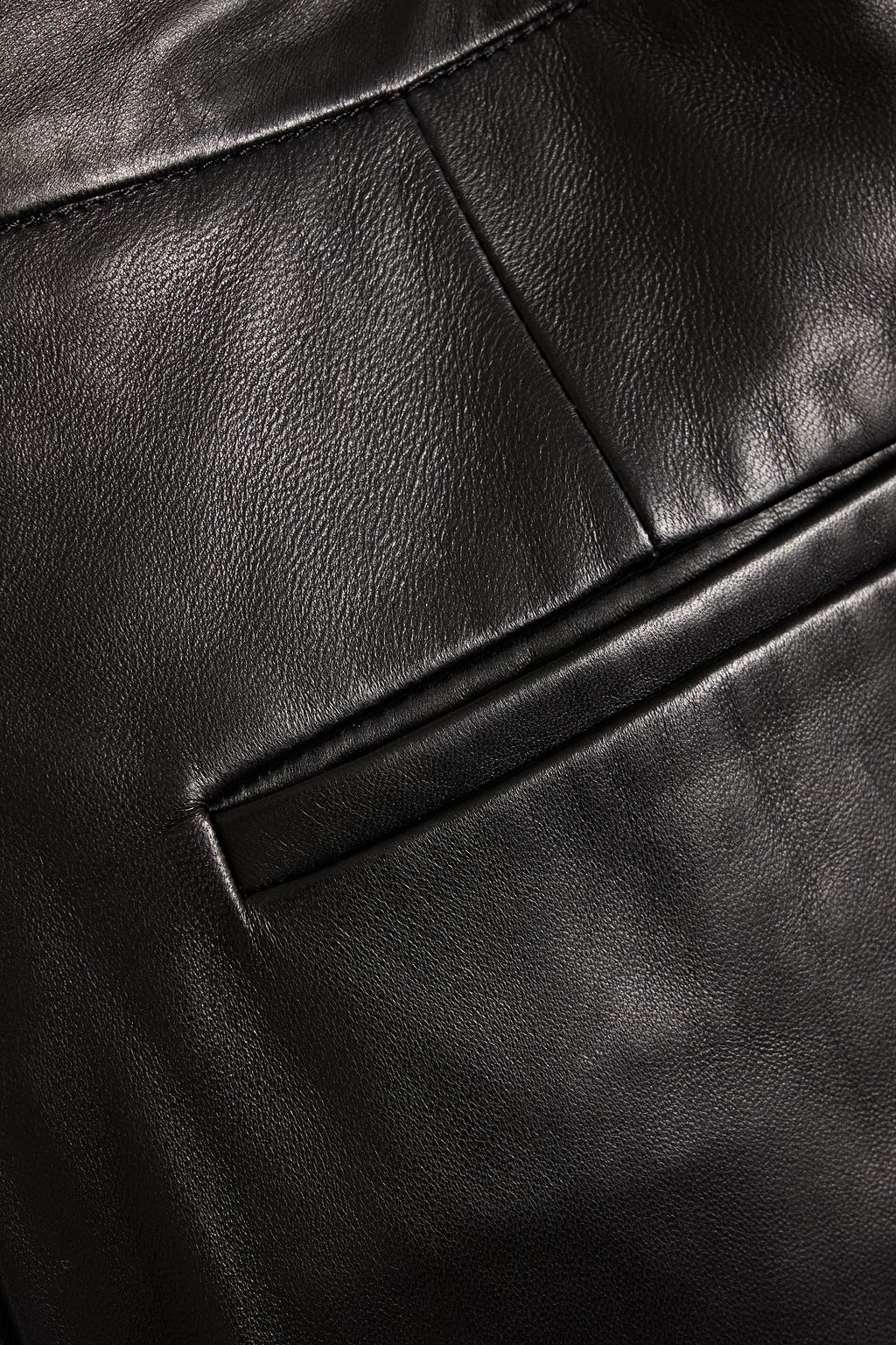 DRIES VAN NOTEN Pleated leather shorts