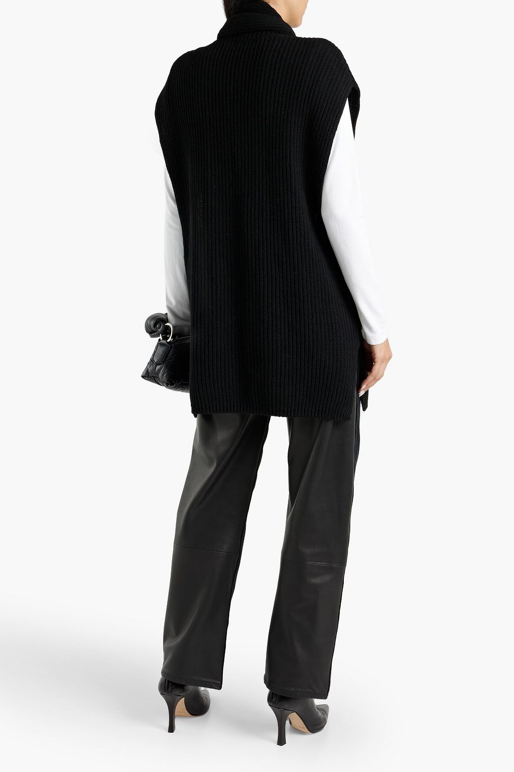 DRIES VAN NOTEN Ring-embellished knitted turtleneck vest