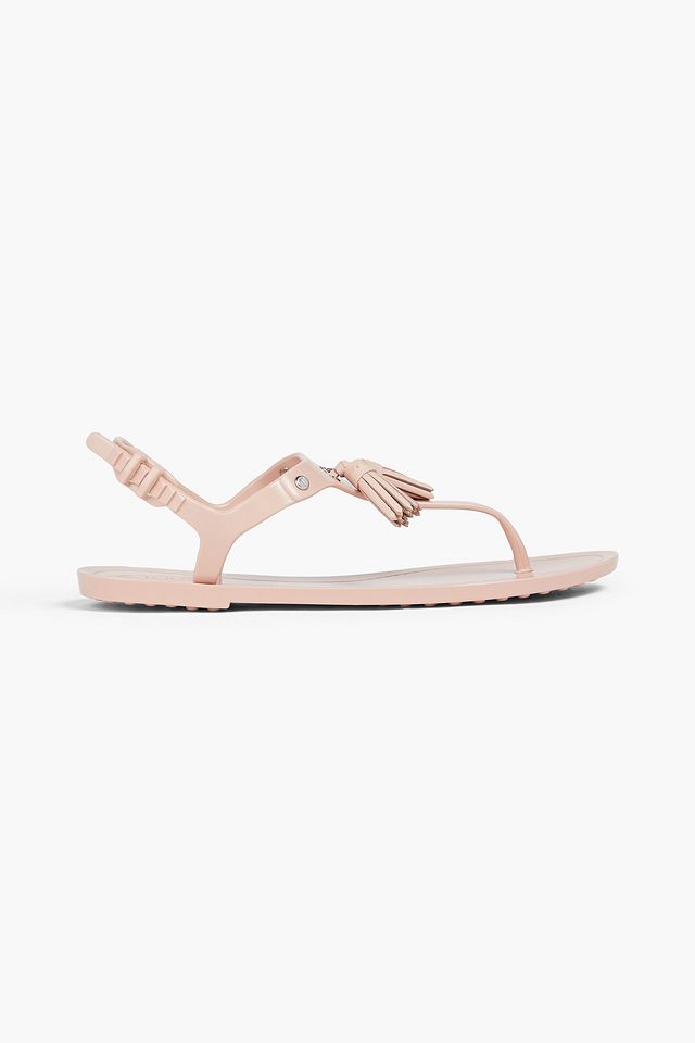 Tasseled PVC sandals