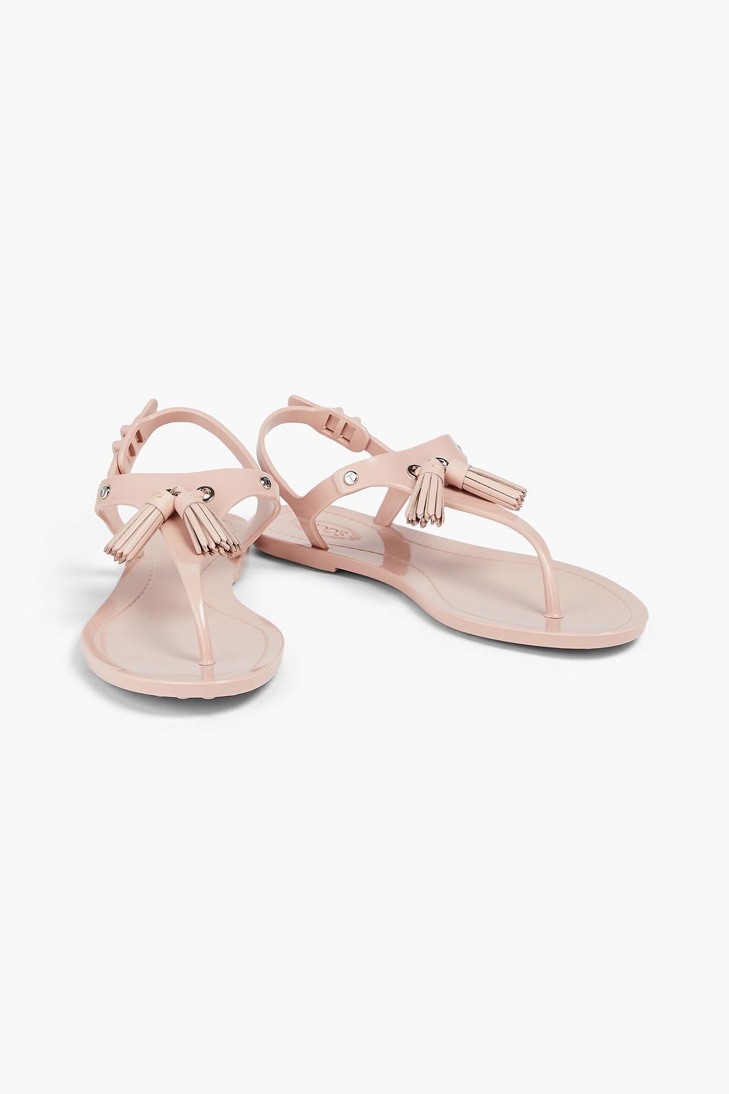 TOD'S Leather-trimmed tasseled PVC sandals | THE OUTNET